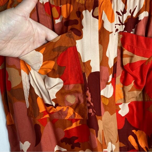 Sanctuary Orange Patterned Shorts Size 2X Pockets NWT High Waist - Picture 3 of 9